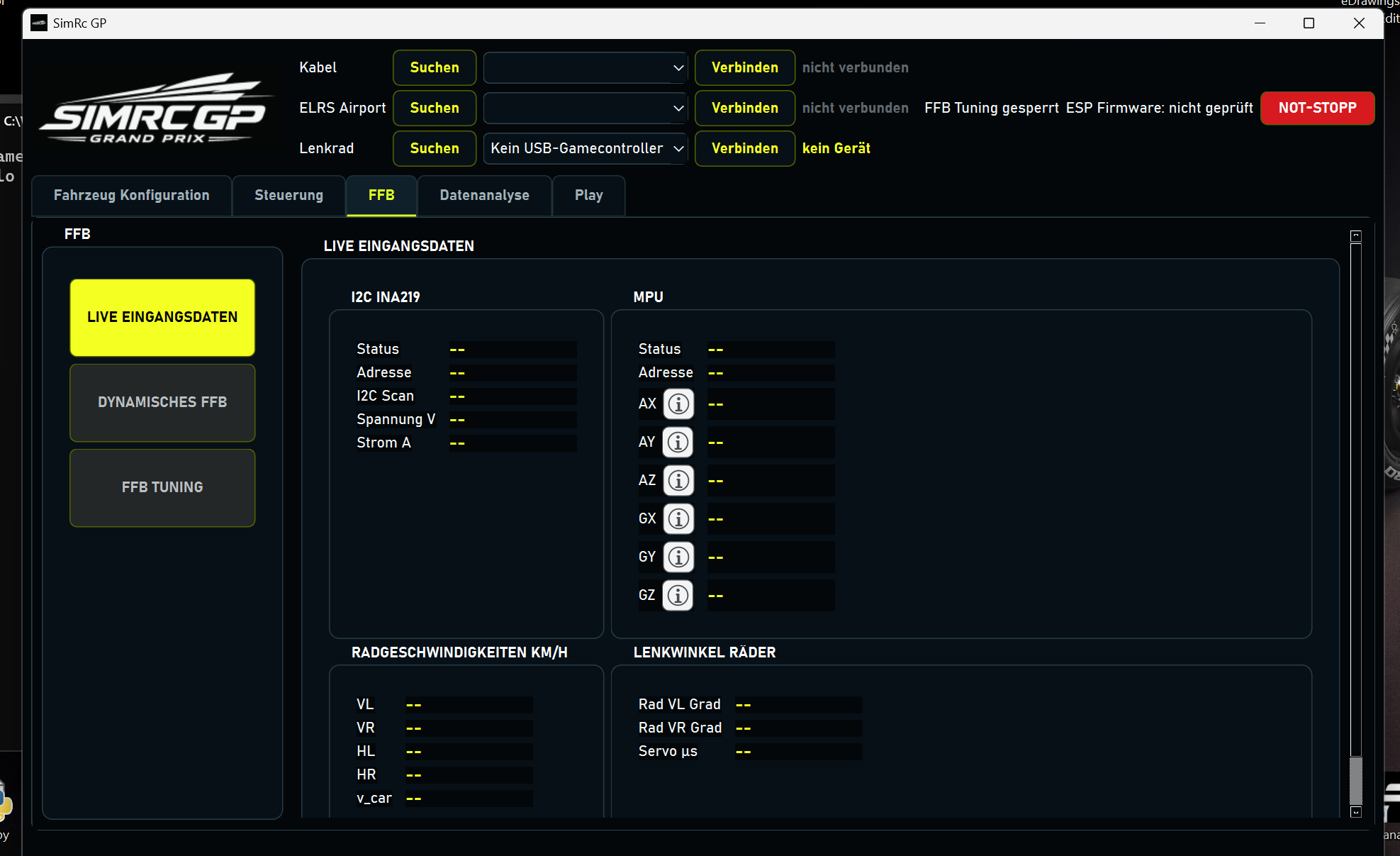 Screenshot SimRC-Software